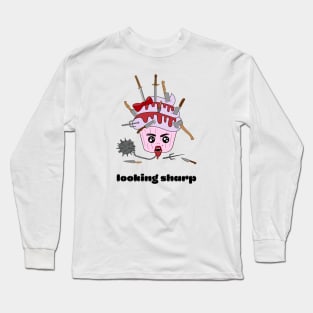 Cute and creepy Halloween cup cake - looking sharp Long Sleeve T-Shirt